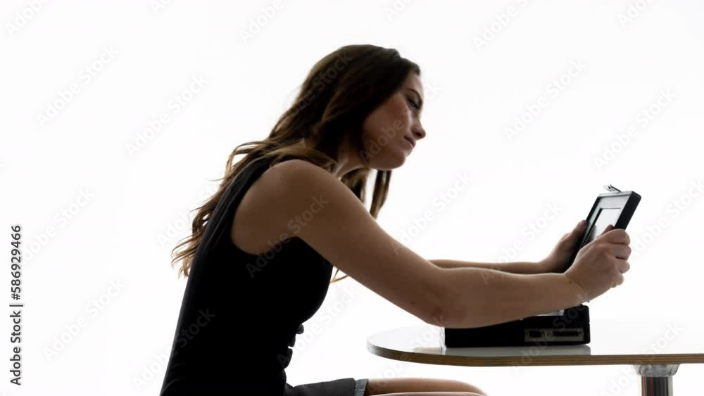 Female angry with broken laptop Female angry with broken laptop