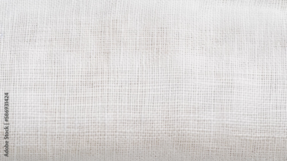 Fototapeta premium White cotton fabric canvas texture background pattern. Generative AI