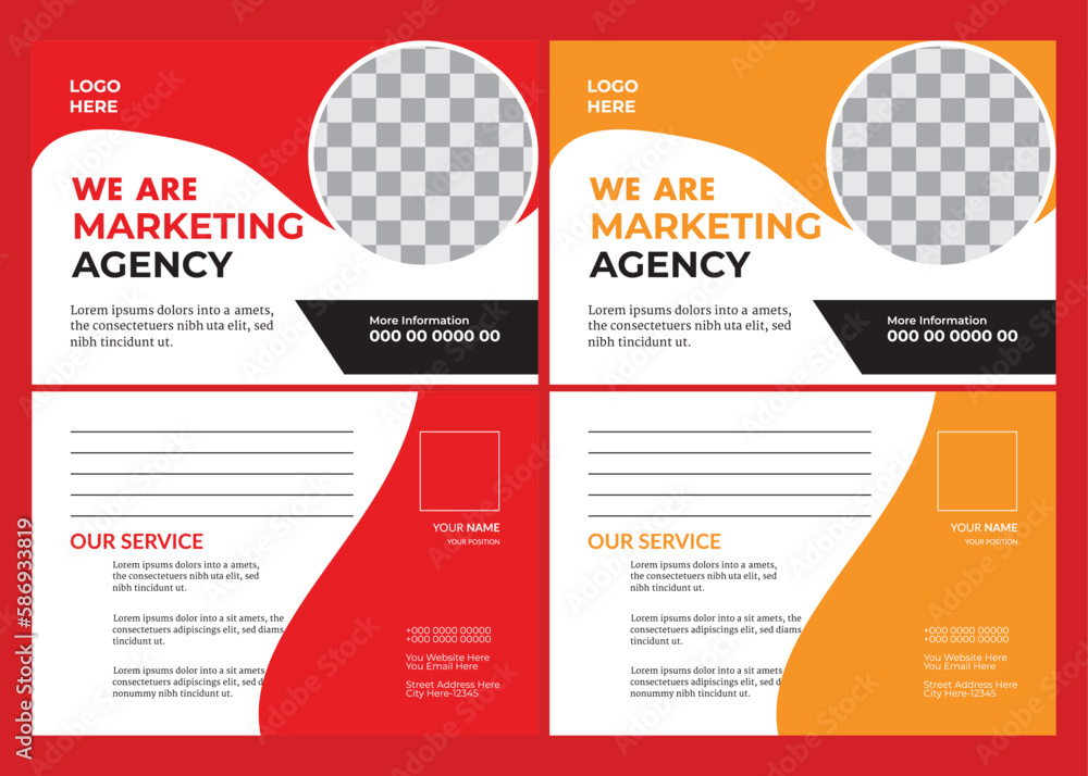 Corporate postcard design template. amazing and modern postcard design. stylish corporate postcard design. Business Postcard template design vector illustration Corporate postcard design template. amazing and modern postcard design. stylish corporate postcard design. Business Postcard template design vector illustration