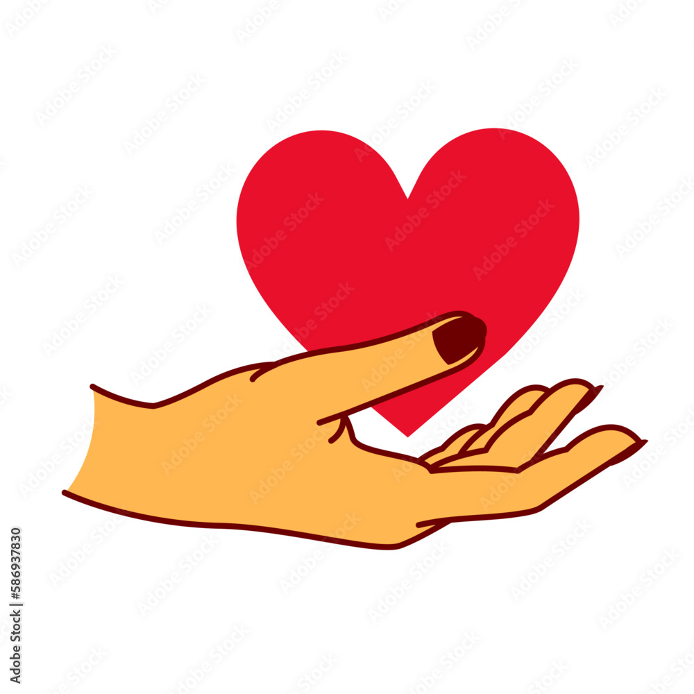 offering love flat vector icon illustration logo heart on hand clipart offering love flat vector icon illustration logo heart on hand clipart