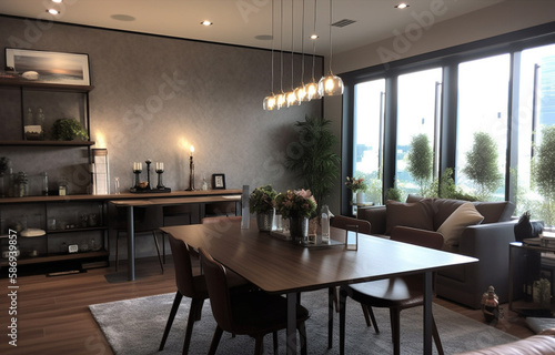 大人の雰囲気のリビングルーム Generative AI