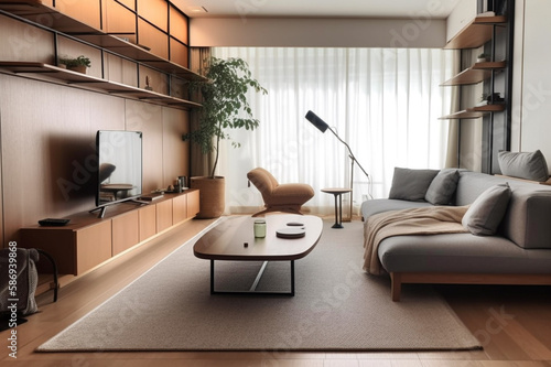 爽やかなリビングルーム Generative AI