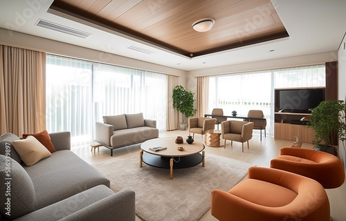 爽やかなリビングルーム Generative AI