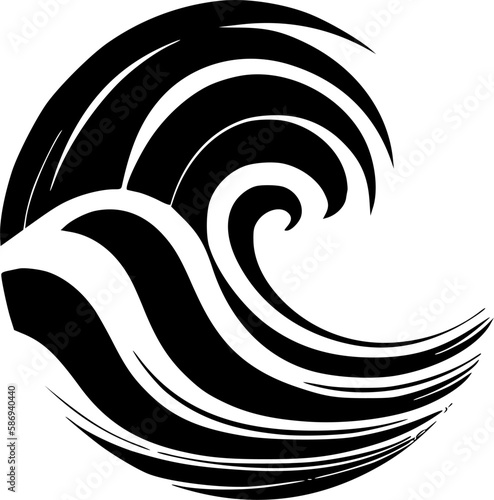 Wave | Black and White Vector illustration