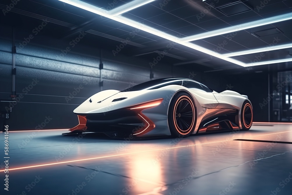 Obraz premium Futuristic car concept design by generative ai
