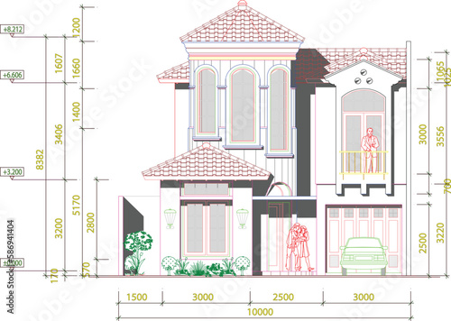 Dream luxury home blueprint illustration, dream home layout blueprint vector