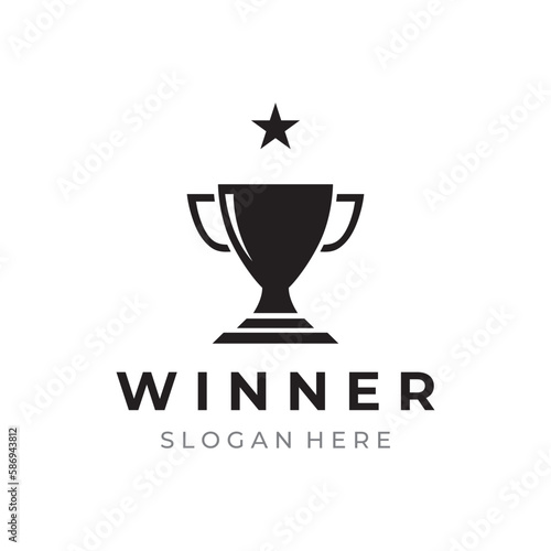 Creative and unique trophy Logo design. Trophy logo for sports tournament championship.