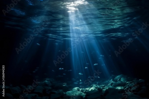 Abstract Underwater Background  Blue Marine Ocean and Sea with Undersea Beauty