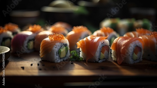 sushi on a plate Generative AI