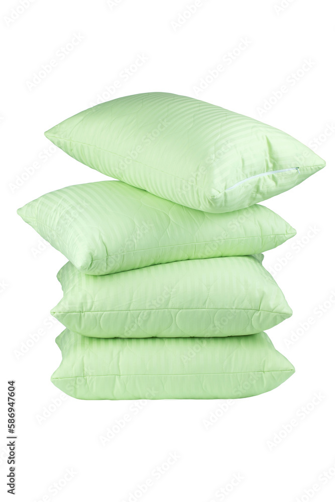 sleep pillows with cotton cover, isolate on a white background sleep pillows with cotton cover, isolate on a white background
