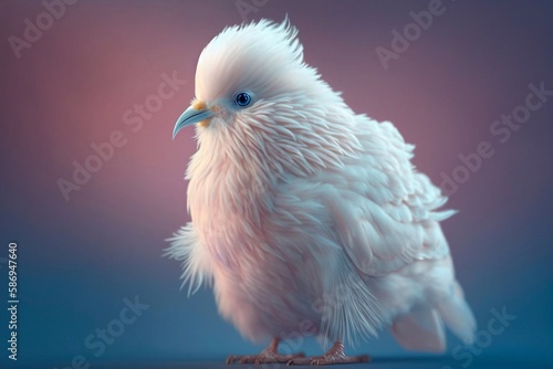 Little white bird. Generative AI