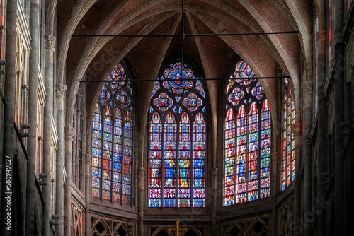 stained glass window in cathedral