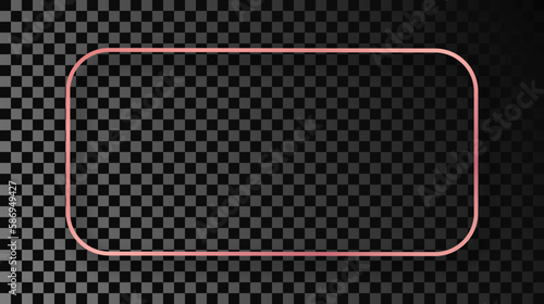 Wallpaper Mural Rose gold glowing rounded rectangular frame with shadow Torontodigital.ca