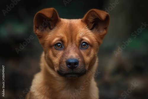 Young sheba red dog puppy. Generative AI