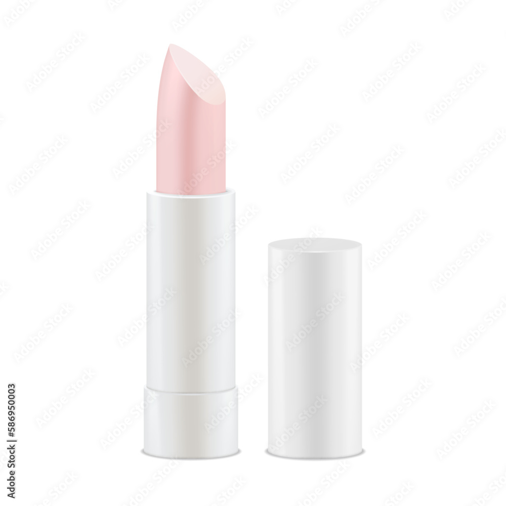 Isolated vector lipstick image. Pomade closeup. Girl or woman accessory for beauty and fashion. Decorative symbol closeup. Make up and cosmetology, female cosmetic tube. Glamour and make-up theme. Isolated vector lipstick image. Pomade closeup. Girl or woman accessory for beauty and fashion. Decorative symbol closeup. Make up and cosmetology, female cosmetic tube. Glamour and make-up theme.