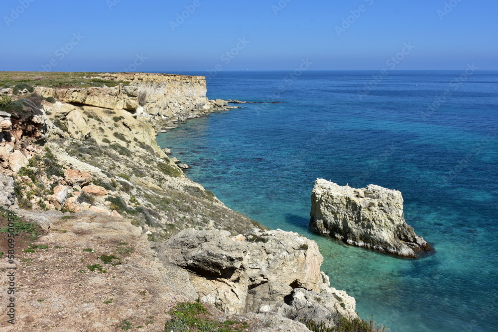 eastern coast of Sicily island near town Syracuse