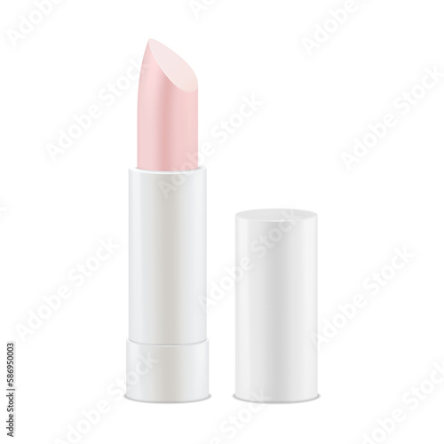 Isolated vector lipstick image. Pomade closeup. Girl or woman accessory for beauty and fashion. Decorative symbol closeup. Make up and cosmetology, female cosmetic tube. Glamour and make-up theme.