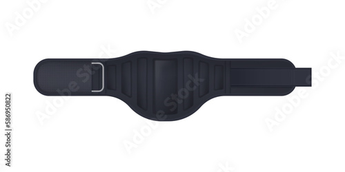 Weight gym belt for fitness and sport. Isolated vector clipart for weightlifting and powerlifting. Poster for workout and gym equipment. Training item for back isolated. Athlete and sports lifting.