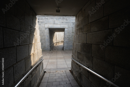 Seoul millennium time capsule near Namsangol Hanok Village and Namsan tower during winter morning at Jung-gu , Seoul South Korea : 6 February 2023 photo