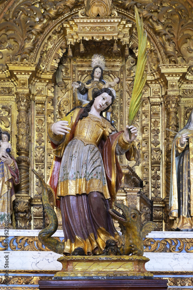Saint Margarethe statue and Chapel, Our Lady of the Assumption Church, Alte, Loule, Algarve, Portugal