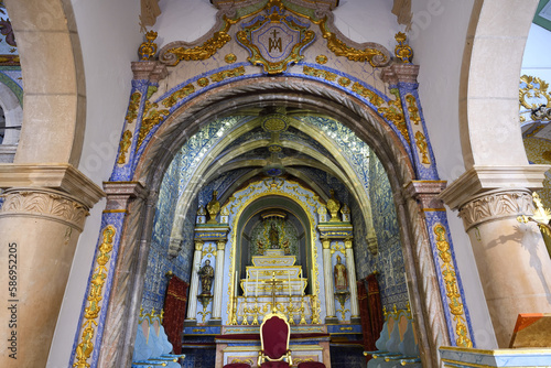 Main choir and Chapel  Baroque Altar piece  Our Lady of the Assumption Church  Alte  Loule  Algarve  Portugal