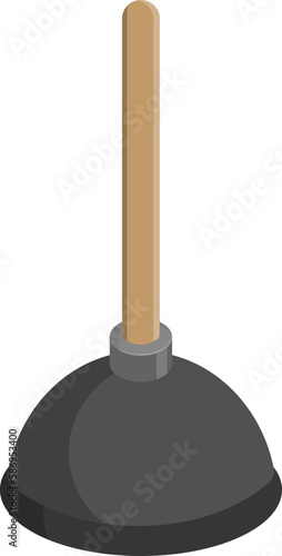 a black toilet plunger tool