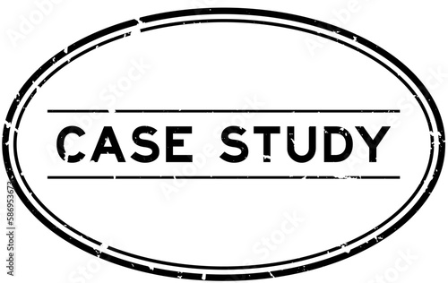 Grunge black case study word oval rubber seal stamp on white background