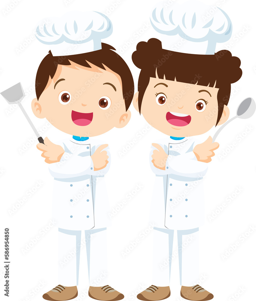 cute Cooking childrens. Little kids making food profession chef character cute Cooking childrens. Little kids making food profession chef character