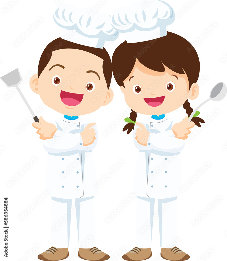 cute Cooking childrens. Little kids making food profession chef character cute Cooking childrens. Little kids making food profession chef character