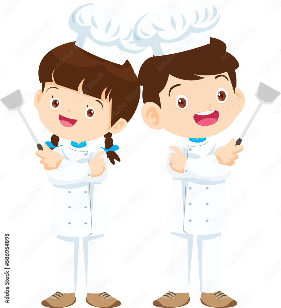 cute Cooking childrens. Little kids making food profession chef character cute Cooking childrens. Little kids making food profession chef character