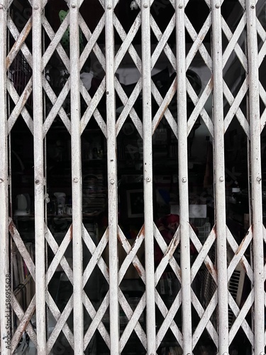 vieja puerta metálica de un ascensor