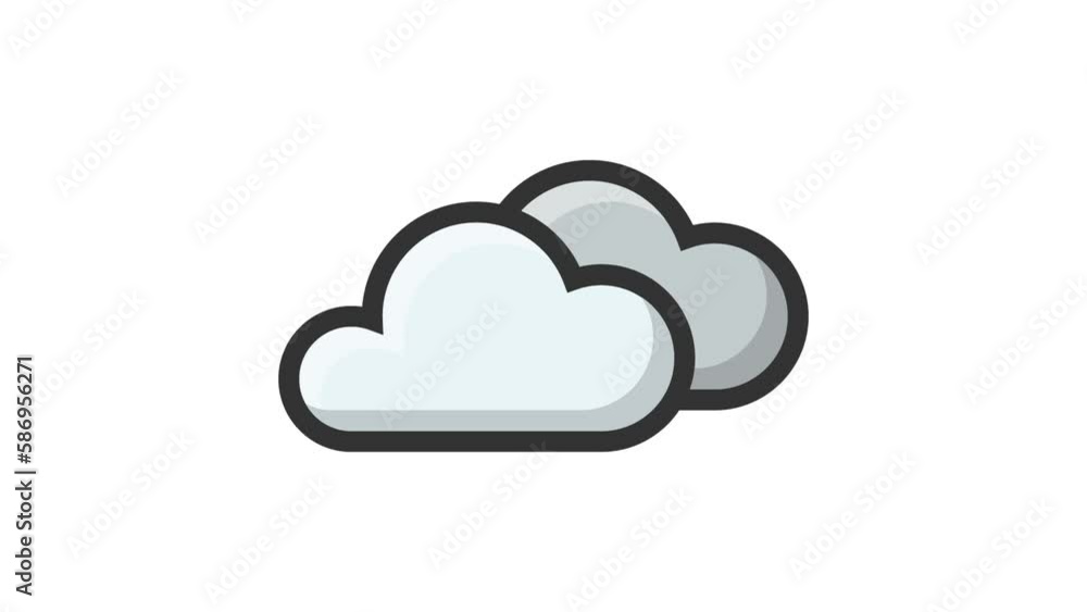 Cloudy on white background, Weather animated icon
Cloudy on white background, Weather animated icon