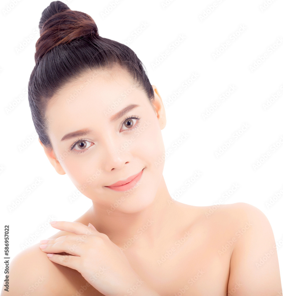 Portrait of beautiful asian woman makeup of cosmetic, girl touch shoulder and smile attractive, face of beauty perfect with wellness with skin healthcare concept. Portrait of beautiful asian woman makeup of cosmetic, girl touch shoulder and smile attractive, face of beauty perfect with wellness with skin healthcare concept.