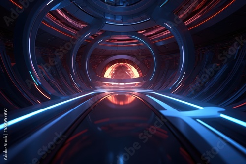 Fototapeta Naklejka Na Ścianę i Meble -  Interior of a spaceship, made with generated ai