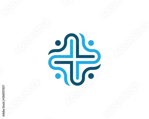 People Plus Group Logo Concept sign icon symbol Design Element. Human Care, Teamwork, Medical, Health Care Logotype. Vector illustration template