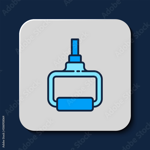 Filled outline TPX loop training equipment icon isolated on blue background. Sport equipment. Vector
