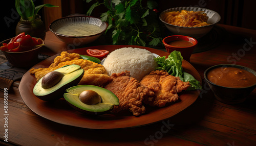 Colombian food by generative ai photo