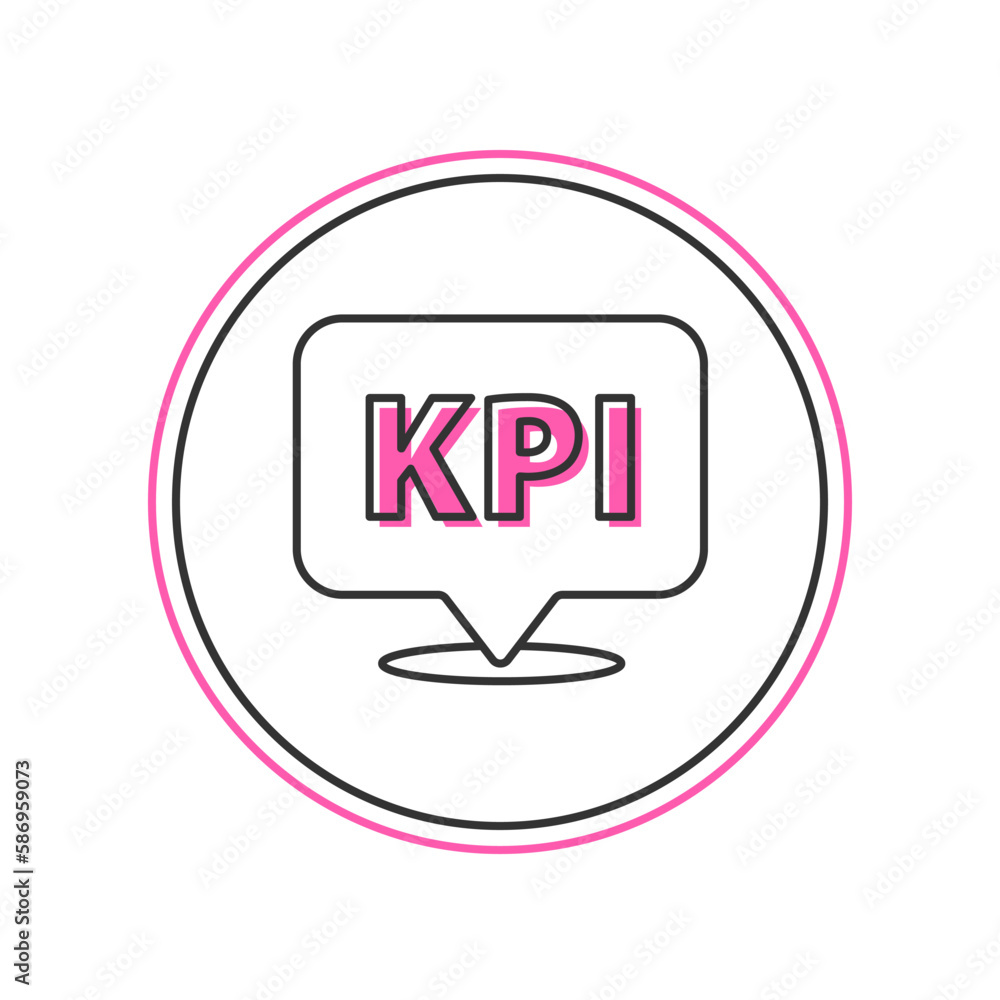 Filled outline KPI - Key performance indicator icon isolated on white background. Vector Filled outline KPI - Key performance indicator icon isolated on white background. Vector