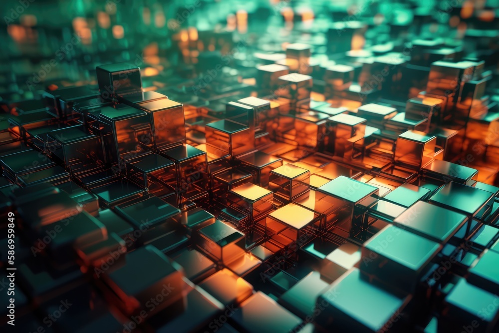 Obraz premium Cubes texture and pattern background, made with generative ai