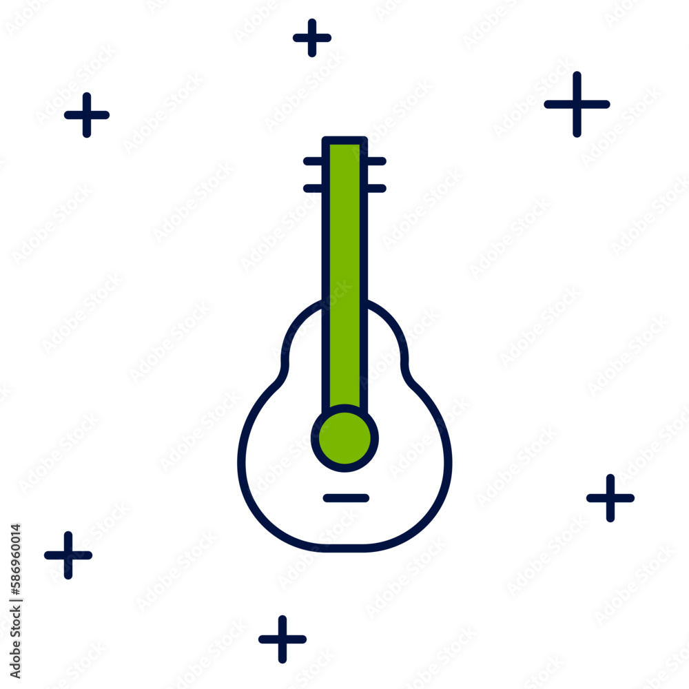 Filled outline Mexican guitar icon isolated on white background. Acoustic guitar. String musical instrument. Vector Filled outline Mexican guitar icon isolated on white background. Acoustic guitar. String musical instrument. Vector