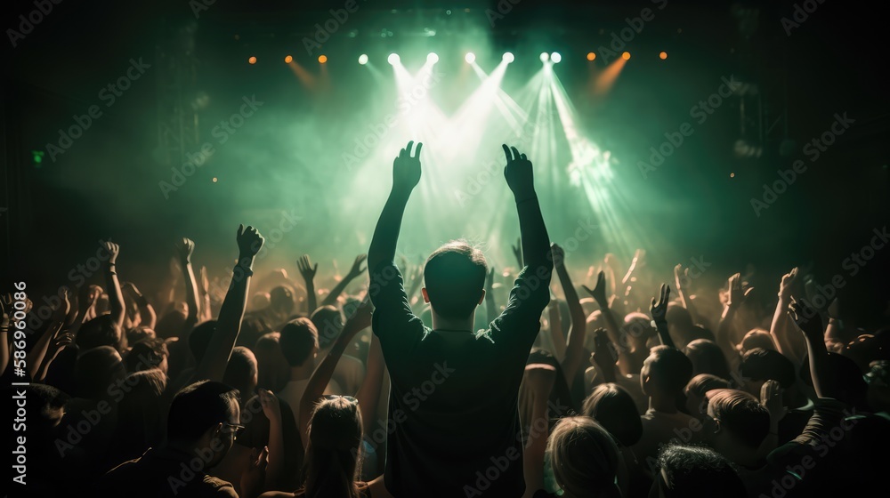 Crowd of people at at concert, made with generative ai Crowd of people at at concert, made with generative ai