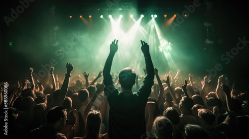 Crowd of people at at concert, made with generative ai