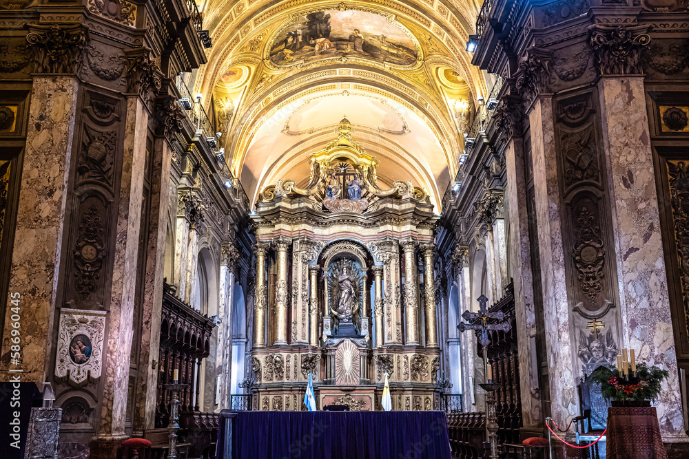 Interior of Catedral Metropolitana of Buenos Aires, Argentina, an attraction in plaza de Mayo, Buenos Aires