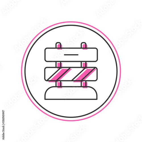 Filled outline End of railway tracks icon isolated on white background. Stop sign. Railroad buffer end to destination. Vector