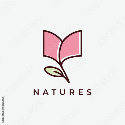 wood paper logo design grow botanical business