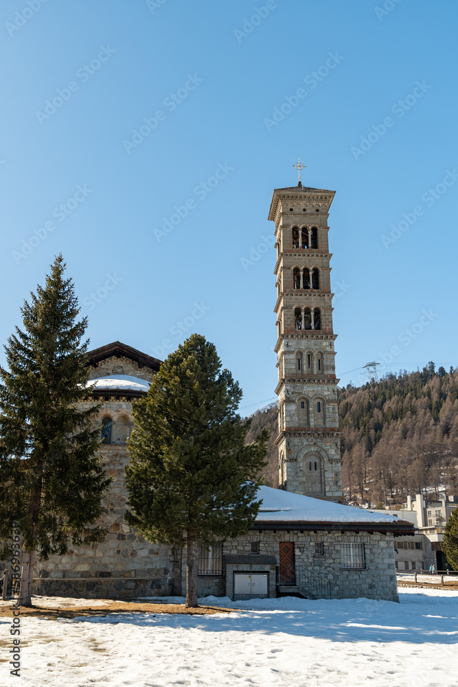 Fototapeta premium Saint Borromaeus catholic church in Saint Moritz in Switzerland