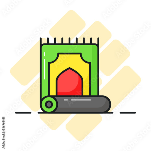 Prayer mat vector design in trendy style, download for premium use