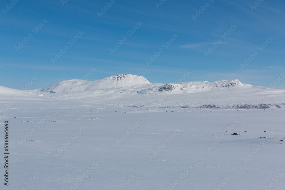 Snow-covered winter landscape in northern norway