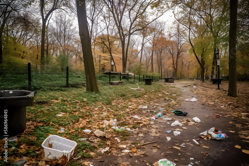The Lost Oasis: An AI-Generated Exploration of a Once-Green Park Ravaged by Plastic Pollution - AI Generative