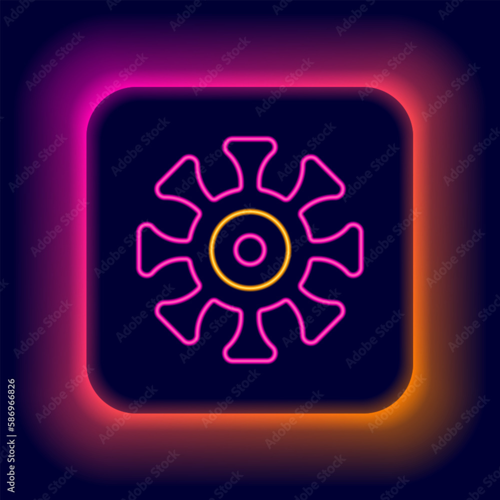 Glowing neon line Bacteria icon isolated on black background. Bacteria and germs, microorganism disease causing, cell cancer, microbe, virus, fungi. Colorful outline concept. Vector Glowing neon line Bacteria icon isolated on black background. Bacteria and germs, microorganism disease causing, cell cancer, microbe, virus, fungi. Colorful outline concept. Vector
